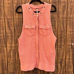 Free People Highway Utility Vest In Rustic Pink